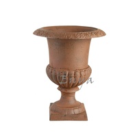 Pot Bunga Antik Klasik dari Besi Cor Gaya Prancis, Ukuran Besar, Eropa Retro Vintage, dengan Lubang Drainase untuk Dekorasi Pesta