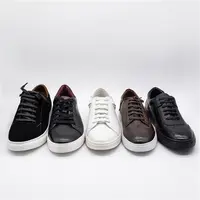 Nieuwe Populaire Zwarte Lederen Casual Mannen Sneakers Sport Schoenen Voor Mannen Skateboard Schoenen
