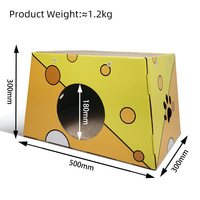 Haute Qualité Pet Chat Portable Maison Boîte Pliable Chat Abri Grand Intérieur Carton Durable Pet Maison Mignon Carton Chat Maison