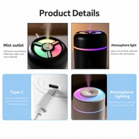 Humidificateur intelligent pour chambre à coucher, marque privée, fabricant chinois, lampe LED 7 couleurs, humidificateur ultrasonique pour voiture avec certification CE