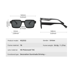 Gafas de Sol Personalizadas Tr90 de Diseño para Hombre, Modelo 2026, Gafas de Sol Cuadradas de Lujo para Mujer - Product Image 5