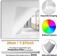 Feuilles de miroir autocollantes Art Déco, flexibles, non en verre, amovibles, autocollants muraux pour salle de bain, chambre à coucher, décoration murale 3D en acrylique