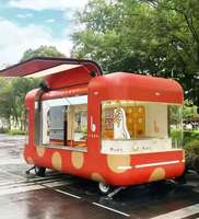 Remorque alimentaire mobile, chariot de cuisine de rue entièrement équipé, construction en fibre de verre/aluminium, résistant à la rouille, pour les en-cas