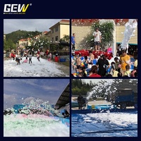 GEVV 4000W Machine à mousse professionnelle haute puissance avec tête mobile et flight case pour fêtes à la piscine