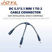 Cable de Extensión de Alimentación RF JOYL DC5521 de 1 Hembra a 2 Machos, 60V 5A, para Cámara de Seguridad Exterior