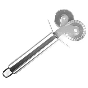 Ascia da taglio per <span class=keywords><strong>Pizza</strong></span> fatta a mano taglierina per artigianato da cucina Peel 3 pezzi Set coltello da <span class=keywords><strong>disegno</strong></span> con rullo in plastica a doppia lama a dondolo - Product Image 3