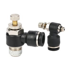 Válvulas de control de velocidad y flujo de aire con codo regulador rápido macho SL/SC BSP M5 1/8" 1/4" 3/8" 1/2" - Product Image 5