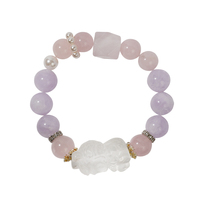 Bracelet élastique perlé en forme de boule de cristal Labubu de luxe léger avec strass pour femme, bijou à porter au quotidien