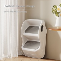 Faltbare Ausziehbare Haustierrampe Robuste Waschbare Kunststoffstufen für Sofa Sichere Ungiftige Hundetreppe für Welpen und Senioren
