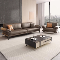 Canapé d'angle moderne 3 places en cuir PU avec éponge haute densité pour bureau et salon
