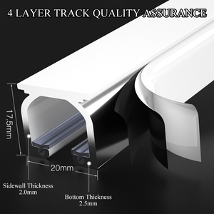 Chất Lượng Cao Duy Nhất Nhôm Rèm Theo Dõi Thiết Kế Hiện Đại 2Mm Độ Dày Đường Sắt Cho Trần Và Tường Rèm Cong Theo Dõi - Product Image 5