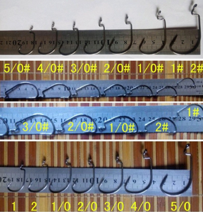 Khán giả rộng Crank móc cá Móc Thép Carbon cao Kích thước 2 #1 #1/0 #2/0 #3/0 # cá móc thiết lập hộp - Product Image 5