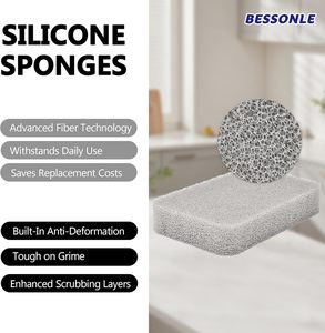 Di alta qualità durevole Silicone piatto spugna filtro schiuma materiale Scrub spugna per la pulizia della cucina - Product Image 4