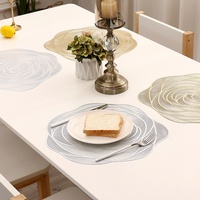 Vente chaude lumière luxe or tasse PVC doux décoratif tapis de Table Rose tapis de repas pour fête marmite isolation thermique plaque Cartons