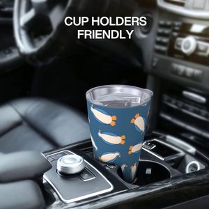800ml en acier inoxydable gobelet pingouin Design couvercle de bouteille d'eau isolé pour l'extérieur bureau voiture utilisation anti-déversement boisson paille - Product Image 5