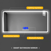 Miroir de salle de bain rectangle rétroéclairé moderne Miroir mural LED intelligent avec Bluetooth