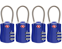 TSA câble serrure approvisionnement d'usine approuvé sur mesure 3 cadran réinitialisation combinaison sécurité voyage bagages acier câble serrure métal coffre-fort cadenas