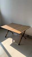 Table de pique-nique pliante en plastique, mobilier d'extérieur en feuille d'aluminium de taille moyenne