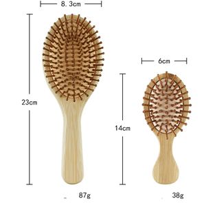 Eco-Friendly Custom Logo Bamboo Massage <b>Hairbrush</b> Set Wide Tooth Scalp Wood Bristle Comb Sustainable Haircare Product - Product Image 4