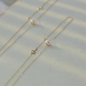 Collar de Clavícula Chapado en Plata 925 con Oro de 18K para Mujer, Collar con Colgante Simple y Perla Natural de Agua Dulce - Product Image 4