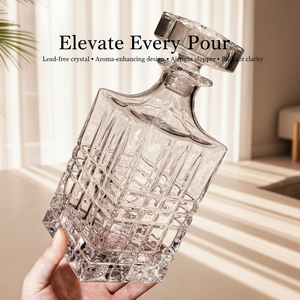 Carafe à whisky personnalisée avec logo, portable, durable, moderne, en verre givré transparent, fabriquée à la machine, cadeaux décoratifs, spiritueux raffinés, 857 ml - Product Image 6