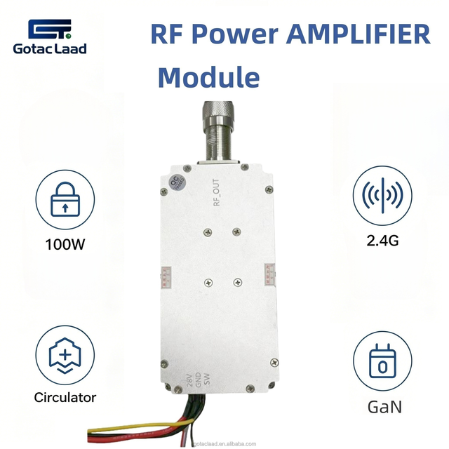 100W GaN RF Power Amplifier Module 2.4G Circulator Signal Detection Anti-UAV Drone Detection 28V 50% Efficiency
