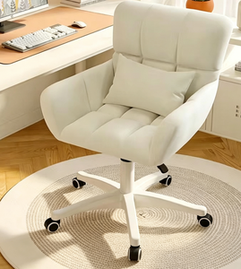 Chaise de bureau ergonomique pivotante, siège de bureau exécutif rembourré avec coussin lombaire, base roulante pour bureau à domicile - Product Image 6