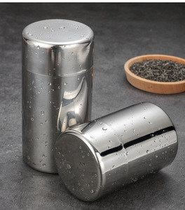 304 Edelstahl Teekanne, verdickt, tragbar, für Reisen, kleine, versiegelte Aufbewahrungsbox für Teeblätter - Product Image 4