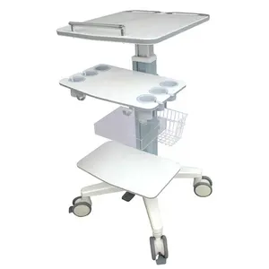 full aluminum alloy medical ultrasound trolley ultrasound cart trolley ultrasound machine with linear and convex probe