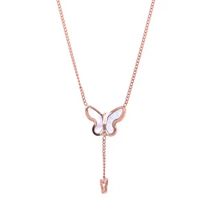 Flower flying and butterfly dancing natural diamond necklace