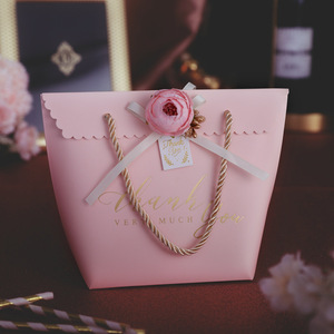 Cajas de Regalo de Chocolate con Logotipo Personalizado para Recuerdos de Boda, Artículos para Fiestas, Bolsas de Papel para Regalos de Boda con Lazo - Product Image 2