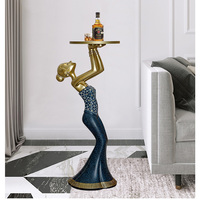 Ornements de sol personnalisés grand ours violent accessoires pour la maison ours avec plateau Statue maison résine artisanat taille réelle Sculpture animale