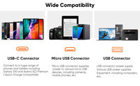 Câble USB 2 en 1 CableCreation, charge rapide 3A, micro USB et type C, cordon de synchronisation de données, nylon tressé, double connecteur