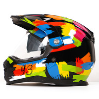 ECE Casque intégral à double lentille Dirt Bike Off Road ATV Casque léger de motocross Casques de moto approuvés par le DOT