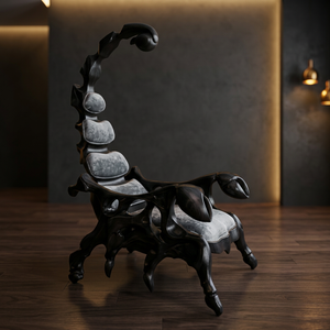 Sillón de Descanso Moderno Scorpion de Madera de Teca Sólida con Asiento Tapizado y Reposabrazos Decorativos para Sala de Estar, Muebles para el Hogar - Product Image 5