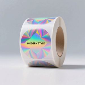 Custom Adhesive Laser Prismatic Hologram Sticker Design <b>Roll</b> logo Printing Waterproof Holographic Foil Sticker for <b>Fruit</b> - Product Image 4