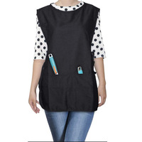 Tablier unisexe double face avec poches, en tissu polyester tissé, imprimé numérique, personnalisable pour restaurant, bar et nettoyage