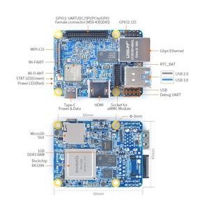 Placa de Desarrollo NanoPi NEO4 con Rockchip RK3399, 1GB de RAM, USB3.0, PCIe, GbE, MIPI-CSI, Lubuntu, Android, Sistema Operativo Linux, Nueva - Product Image 4