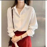 Chemise de Bureau à Manches Longues en Satin Lisse de Haute Qualité pour Femme