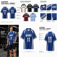 Maillot de football streetwear personnalisé OEM, sublimation, coupe ample, 100 % polyester, vêtements de style de vie