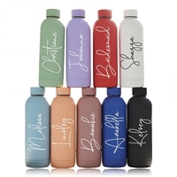 Bouteille d'eau en acier inoxydable personnalisée, thermos isotherme personnalisé avec couvercle, gourde à double paroi sous vide pour cadeaux de mariage