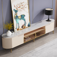 Ensemble de 3 tables de salon de luxe modernes, meuble TV blanc de luxe + meuble de table centrale pour salon