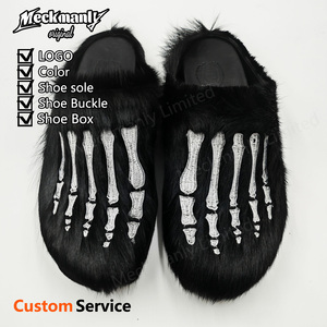 2026 Claquettes de maison personnalisées pour hommes, brodées, en peluche, à plateforme, décontractées - Product Image 5
