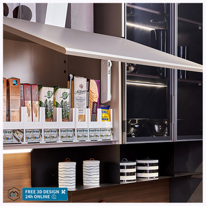 Hiện đại có độ bóng cao sơn mài Modular tủ bếp với đá cẩm thạch Laminate Nhựa Bàn vòi ngăn kéo phụ kiện giỏ - Product Image 4