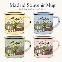 Tasse à café en céramique souvenir de Madrid, Espagne, avec motif de dessin animé mignon, design ours du Palais Royal, pour tasse en grès, personnalisation OEM ODM, vente en gros