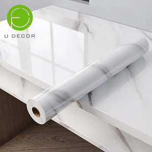 Rouleau d'autocollants en marbre pour crédence de cuisine UDK, 60 cm x 5 m, anti-graisse, facile à nettoyer, adhésif amovible, protection murale - Product Image 4