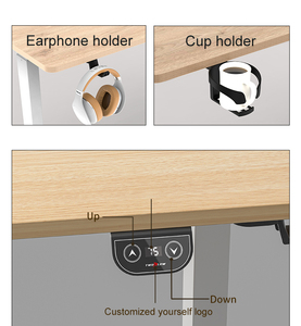 Bàn văn phòng Chiều cao có thể điều chỉnh Bàn nâng cho công việc Pad Chuột Lớn, máy tính Màu Đen máy tính bàn chơi Game bàn điện 160 cm - Product Image 6