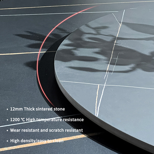 Sang trọng hiện đại biệt thự đồ nội thất vòng thép carbon thương mại nhà bếp thiêu kết đá hàng đầu xoay nhà bếp bàn ăn đặt Phật Sơn - Product Image 3