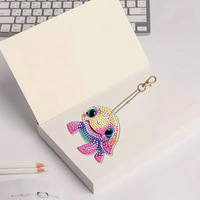 5 pc/ensemble bricolage diamant porte-clés dessin animé tortue pendentif jouets forme spéciale plein diamant peinture porte-clés sac décor cadeau