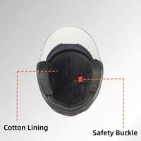 Nouveau casque de moto 3/4 ouvert en ABS, doublure confortable en peluche, toutes saisons, fermeture rapide, motifs personnalisés